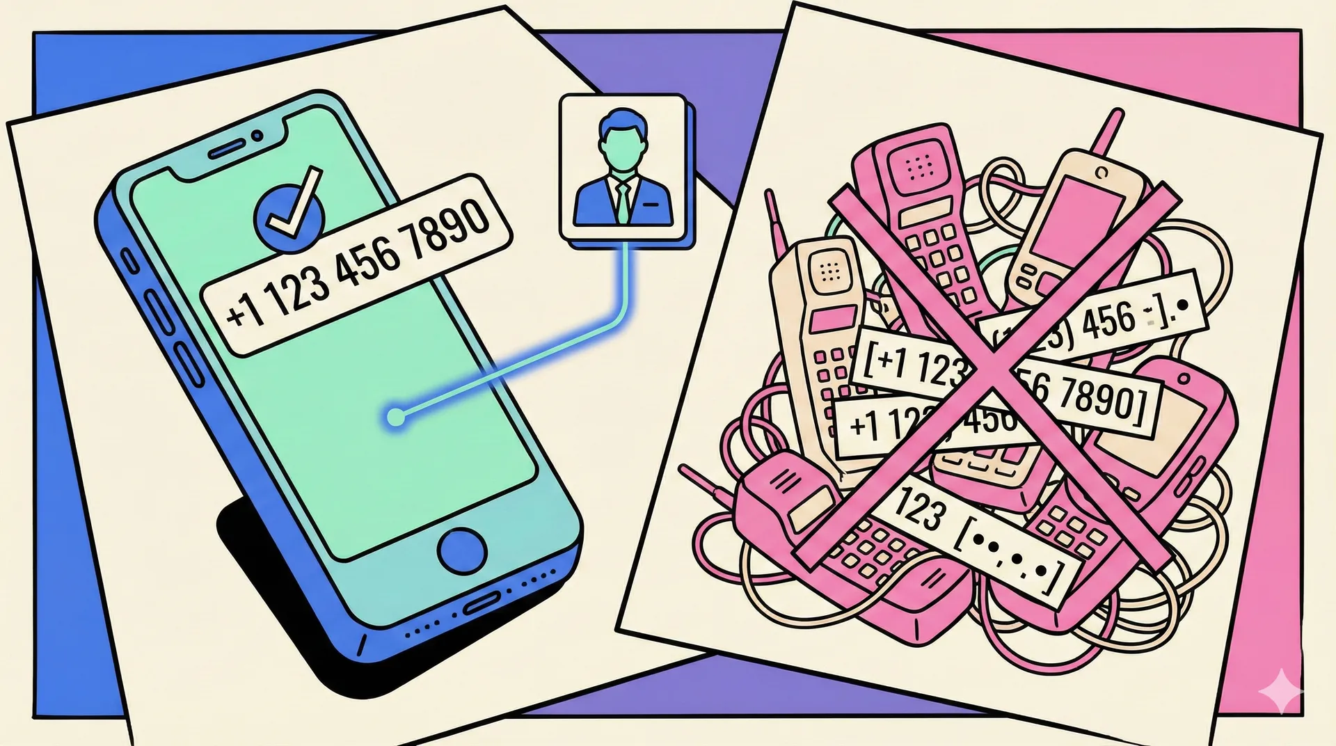 illustration displaying phone number for best practices regarding format