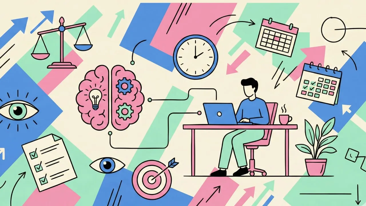 illustration demonstrating self-management and the psychology aspect of remote work